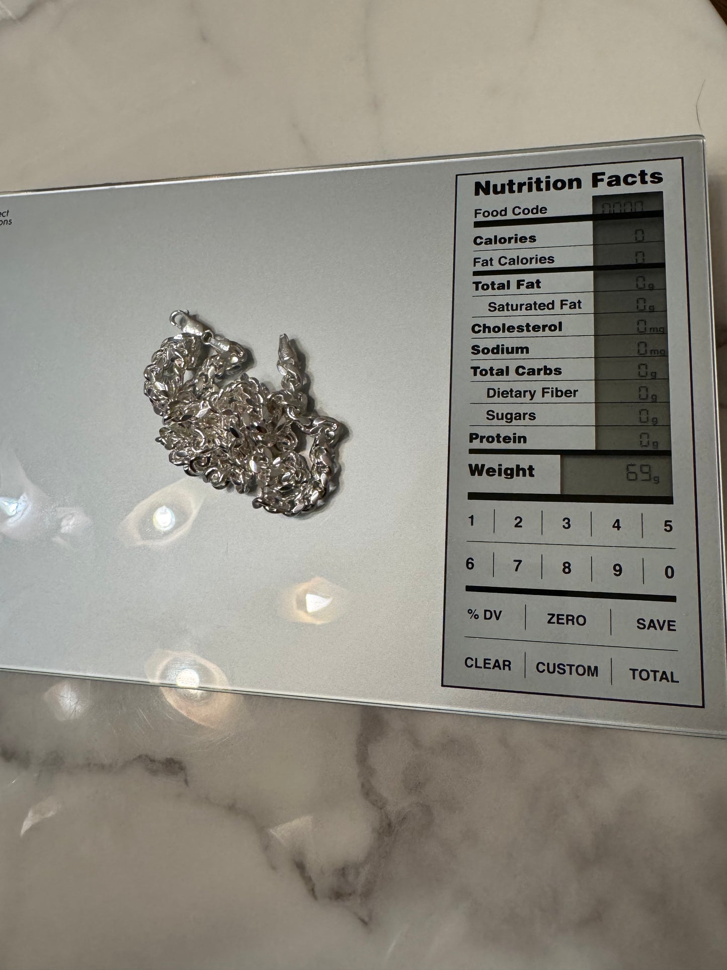 Silver Round Miami Chain (24')