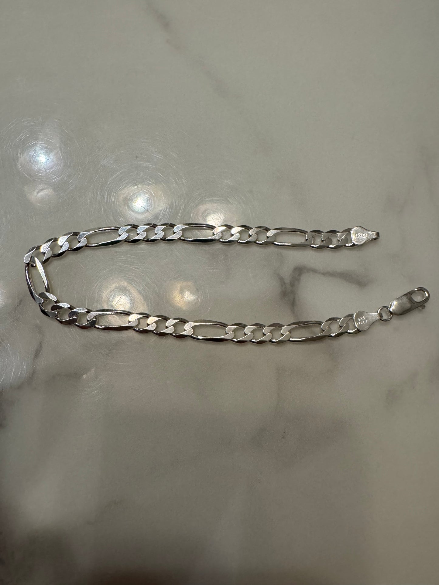 Silver Figaro Bracelet (9')