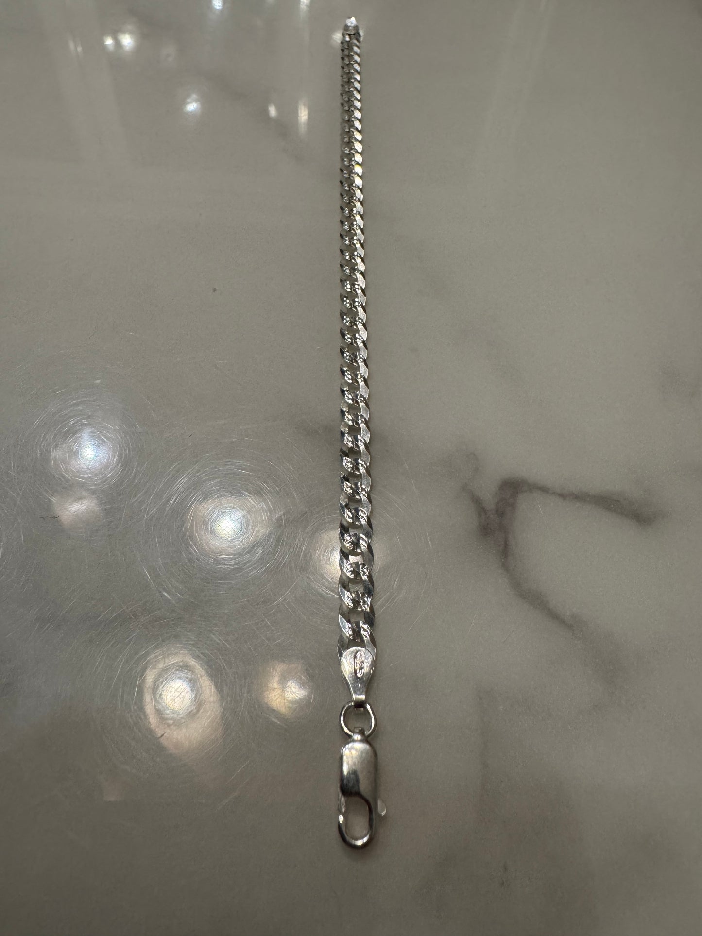 Silver Dimond Cut Bracelet (7')