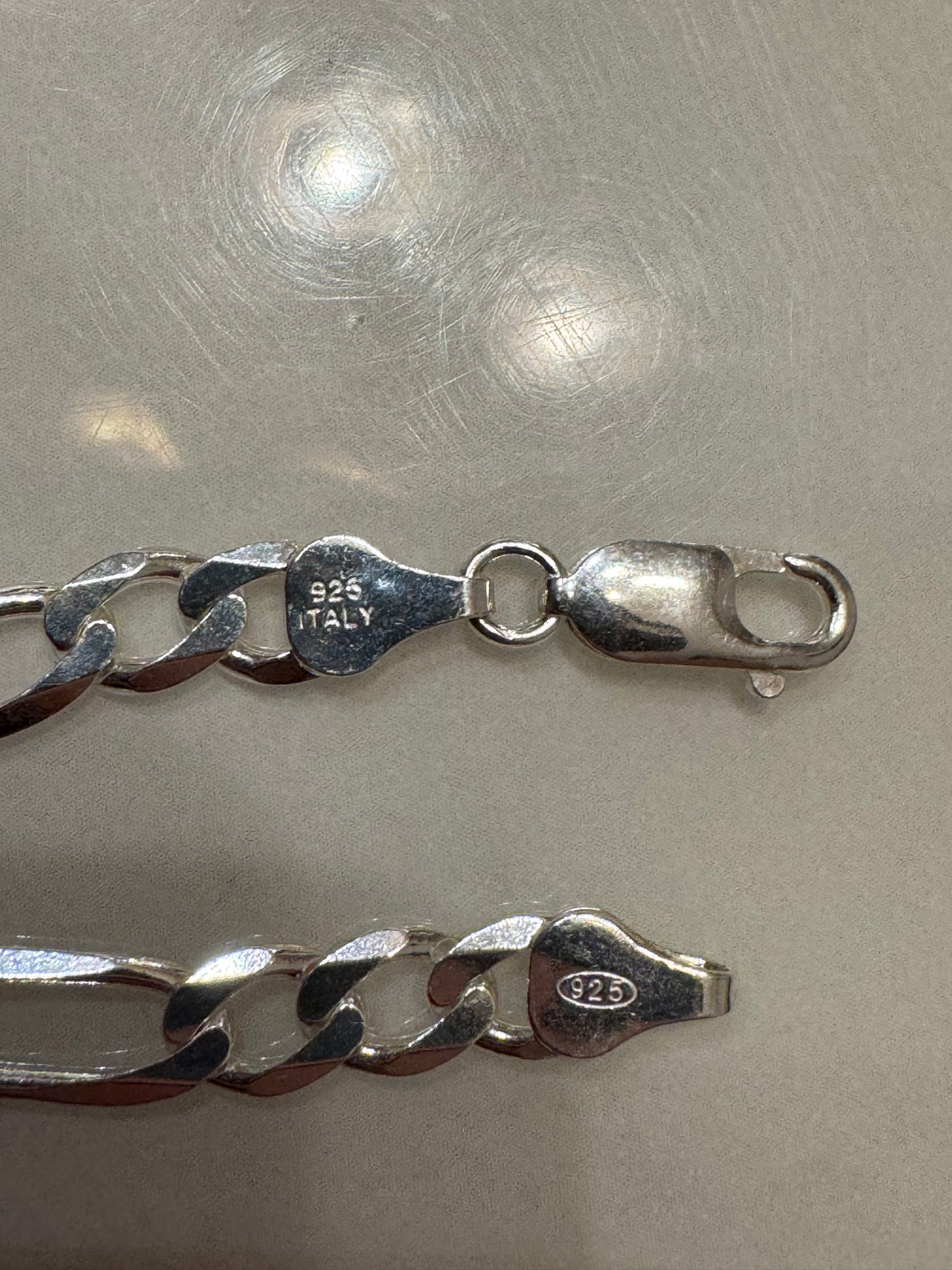 Silver Figaro Bracelet (9')