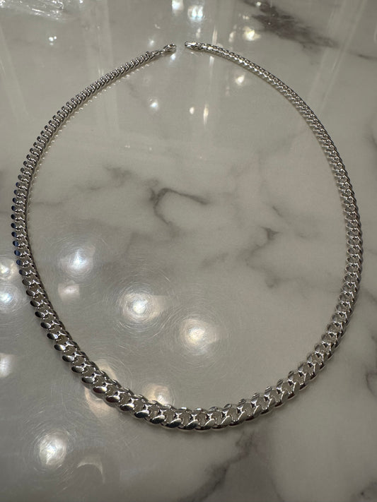 Silver Round Miami Chain (24')