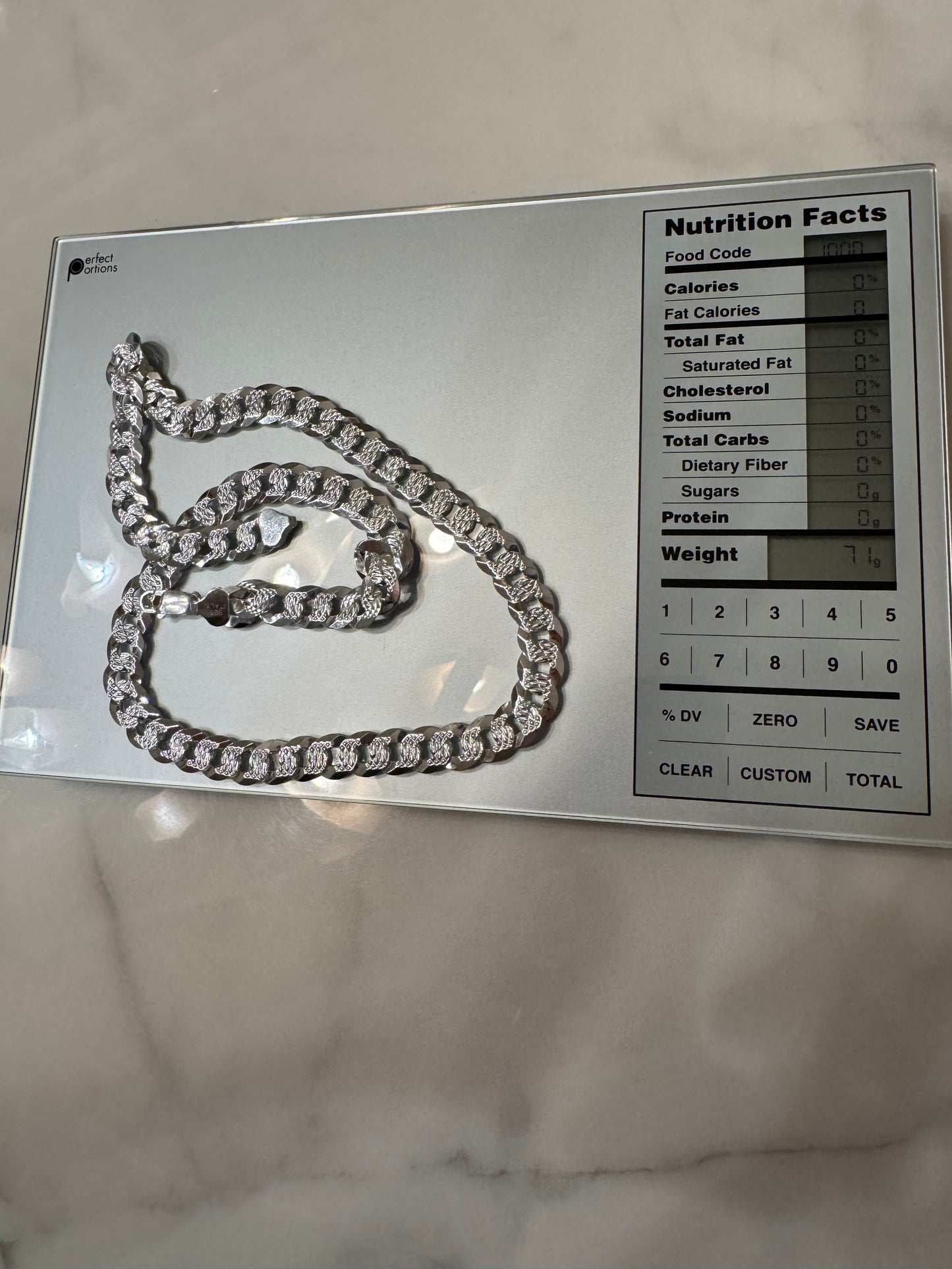 Silver Dimond Cut Chain (24')