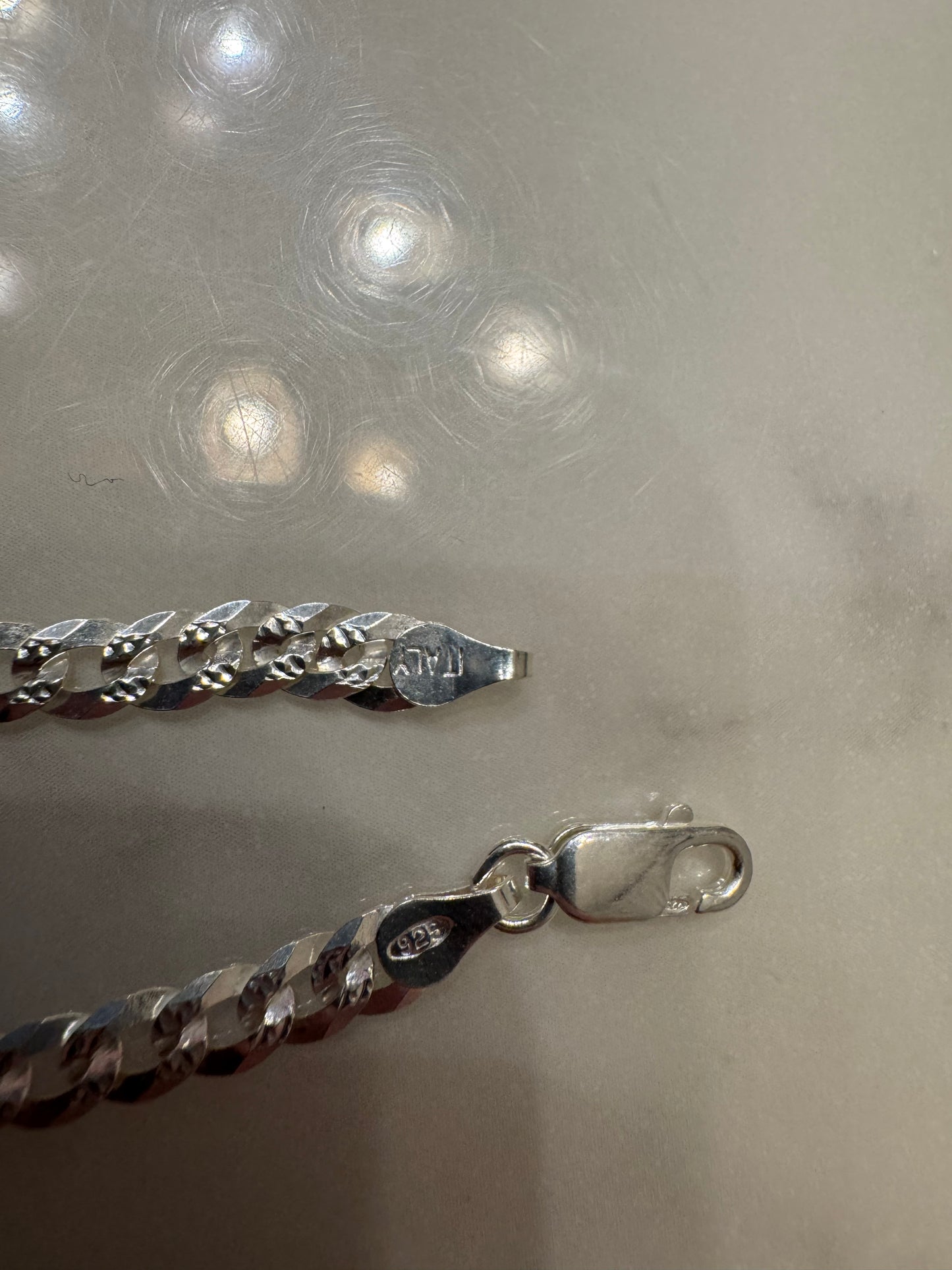 Silver Dimond Cut Bracelet (7')