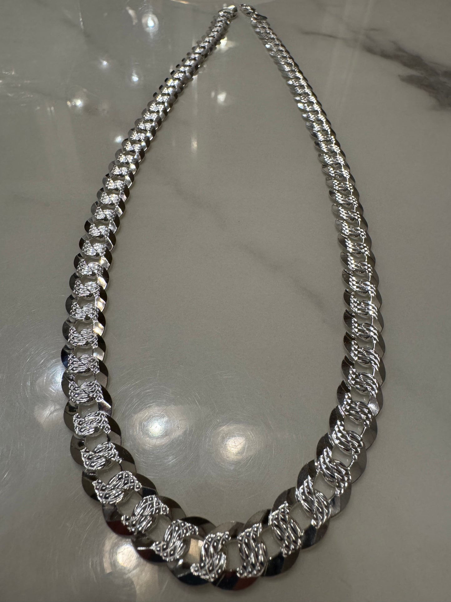 Silver Dimond Cut Chain (24')