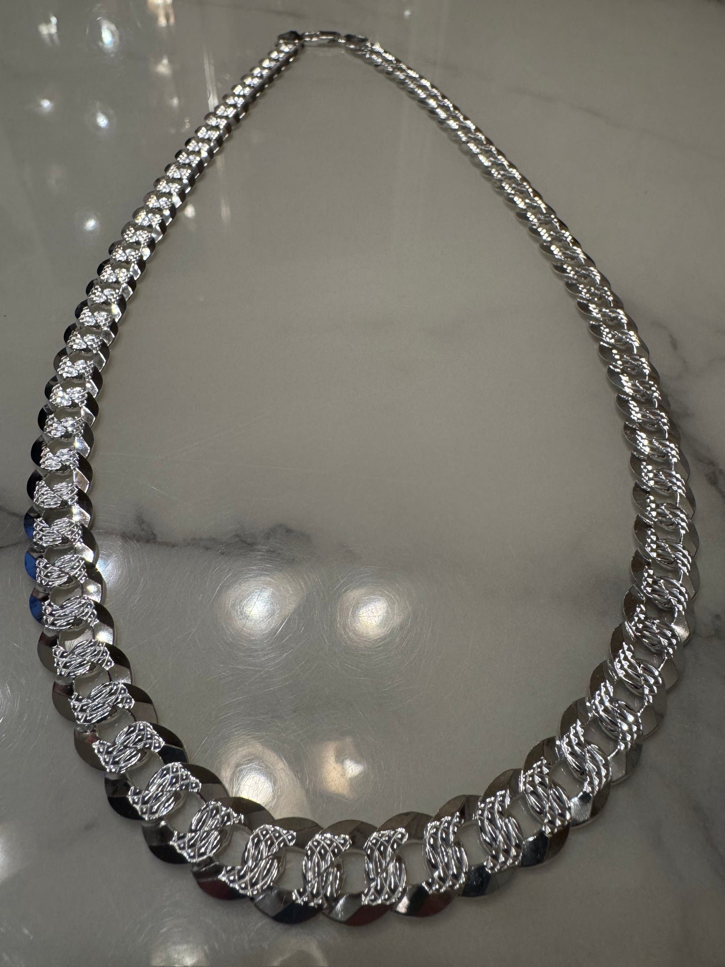 Silver Dimond Cut Chain (24')